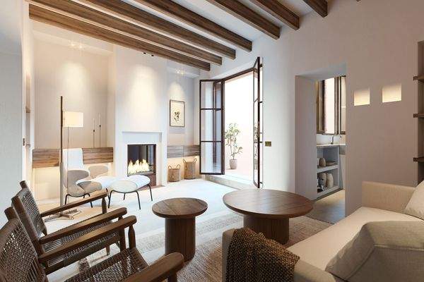 Wohnbereich mit Kamin