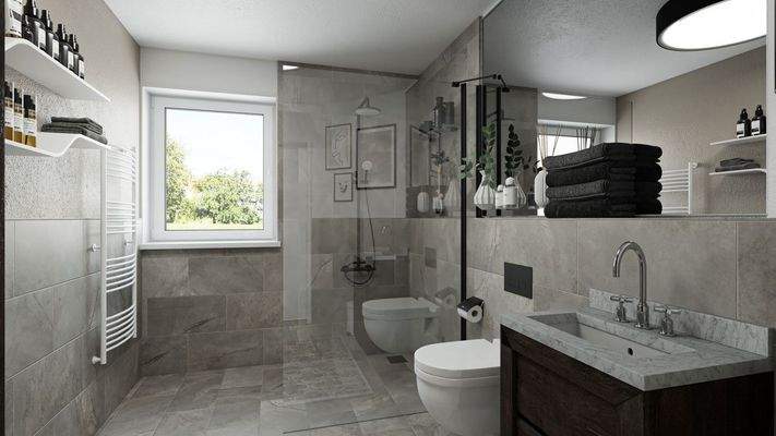 Badezimmer Wohnung 2 im Gebäude 2