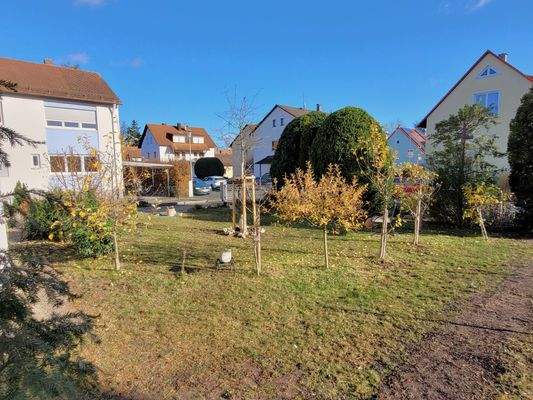 die Spielwiese vor dem Haus