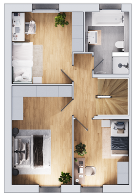 Kuschelalarm im Obergeschoss