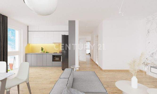 Wohn-, Ess- und Küchenbereich (visualisiert)