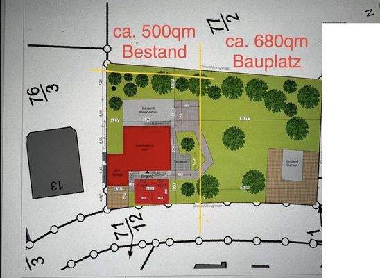 zweigeteiltes Grundstück