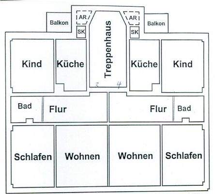 GRUNDRIß Beispiel Wohnungen 1.OG