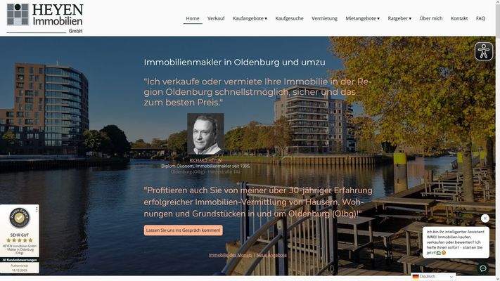 Website der HEYEN Immobilien