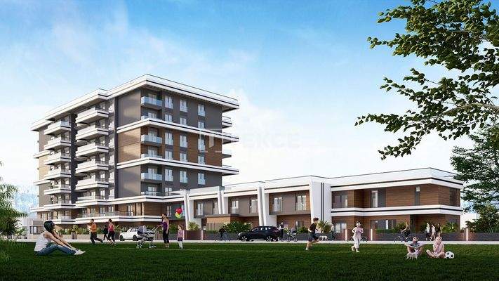 Apartments in a Complex with a Pool in İzmir Karşıyaka