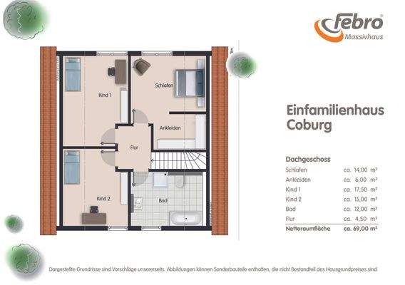 Standardgrundriss Dachgeschoss