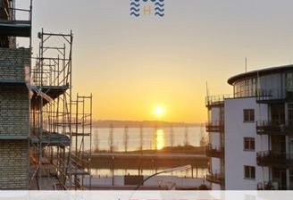 WE 5, Balkon + Elbe - Sonnenuntergang Febr. 2023