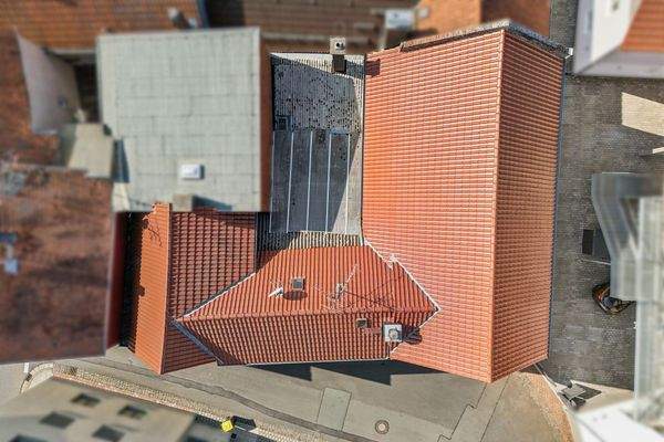 Draufsicht auf die Dachbeschaffenheit 