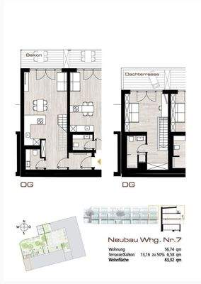 Grundriss Dachterrassenwohnung Nr. 7