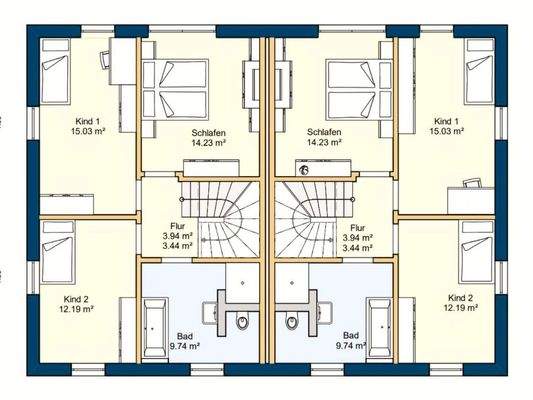 1. OG  -  beide Haushälften