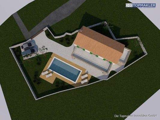 Projektiertes Haus mit Pool 