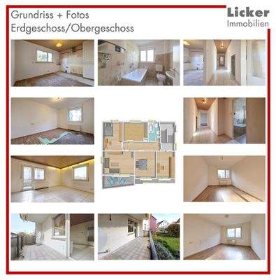 Grundriss + Fotos - Erdgeschoss-Obergeschoss