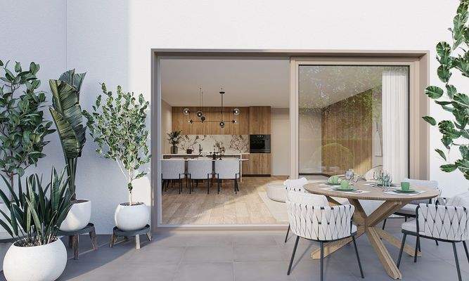 Außenvisualisierung, EG-Wohnung von Terrasse