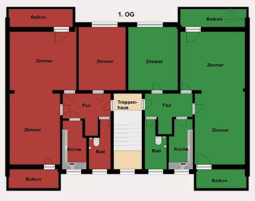 Grundriss Farbig - 1. OG