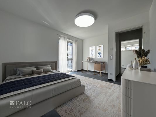 Schlafzimmer möbliert