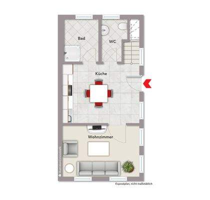 Haus links EG möbliert