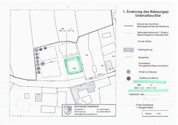 Bebauungsplan FlNr zu PJS