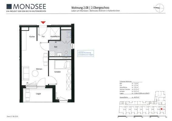 Grundriss der Wohnung 2.08