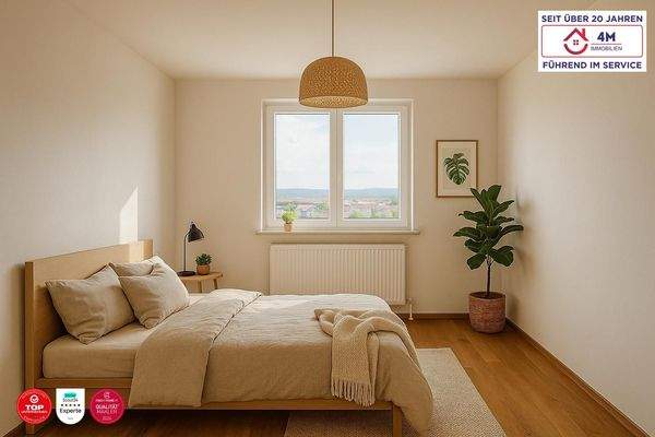 Schlafzimmer gestagt