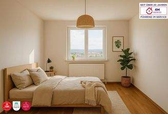 Schlafzimmer gestagt