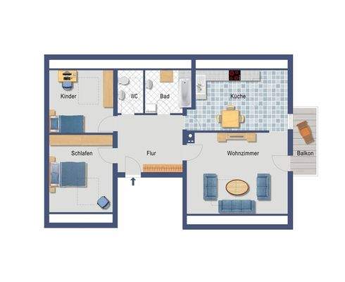 Grundriss (Nicht maßstabsgetreu)