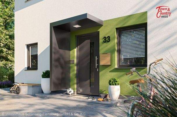 Ansicht Eingang Vordach