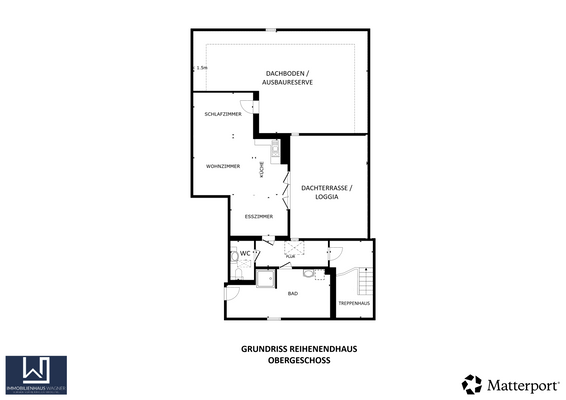 akt. Grundriss Reihenendhaus Dachgeschoss