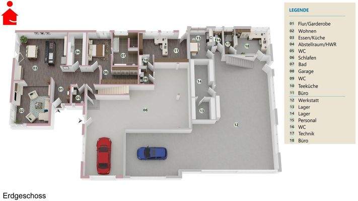 Grundrissvisualisierung, EG