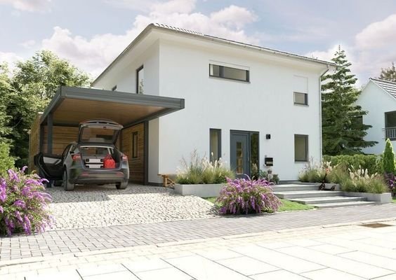 Eingang mit Carport