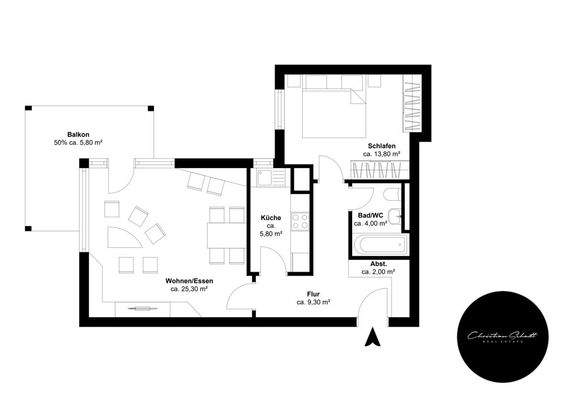 Rathenaustr. 6, WE108 - Etage 1, Ansicht 1, Schnitt 1, Einheit 1 - YZ3NN4