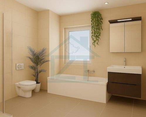 Moderne Badgestaltung mit Fenster