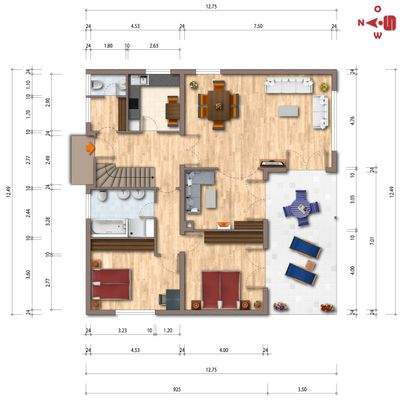 Grundriss-Skizze Erdgeschoss