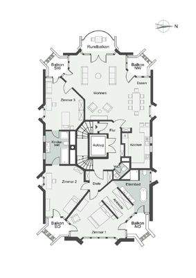 Grundriss Wohnebene Visualisierung Modernisierung