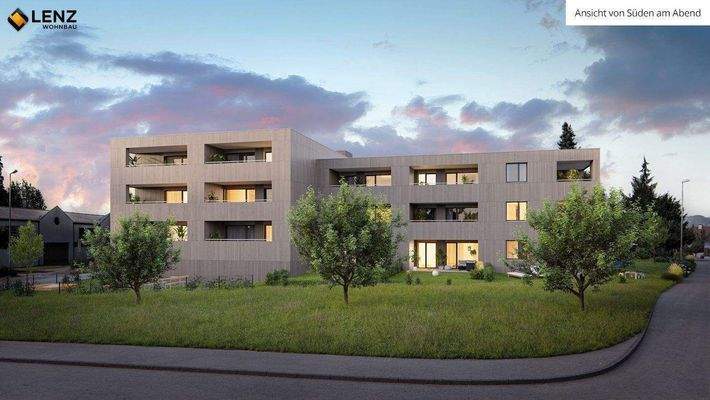 Ansicht von Süden am Abend