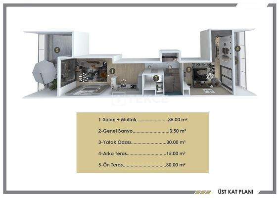 Large Duplex Apartment with Sea View in Bostanlı Karşıyaka