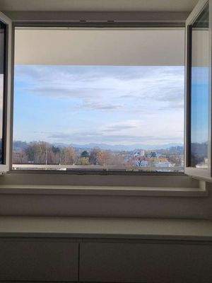 Alps panoramic view from the bed