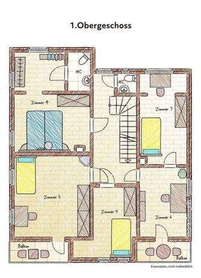 Grundriss OG mit beispielhafter Möblierung