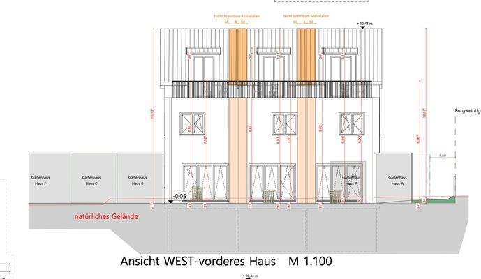 Ansicht Westen - vorderes Haus