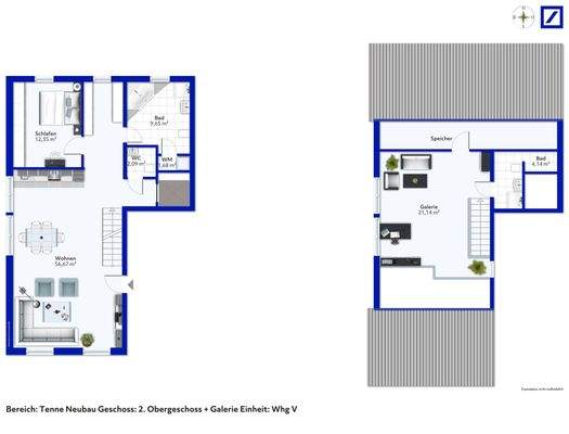 Grundriss Tenne OG II/ Galerie WHG V