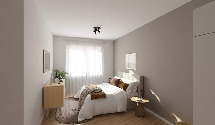 Visualisierung des Schlafzimmers der Eigentumswohn