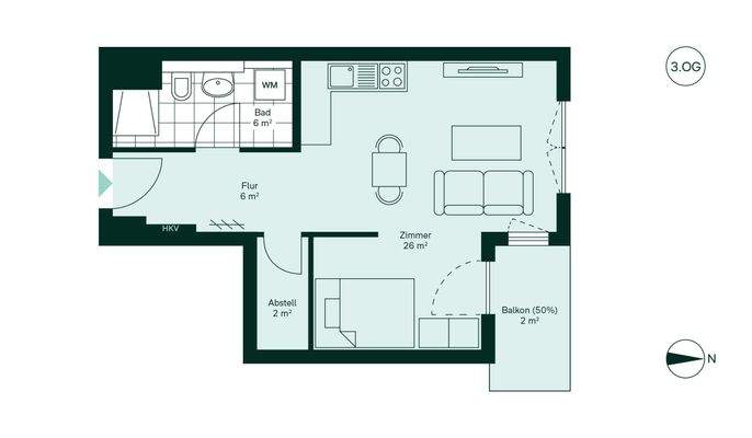 Komfortabler Grundriss