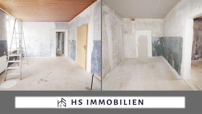 Wohnung 3: Wohn- und Schlafzimmer