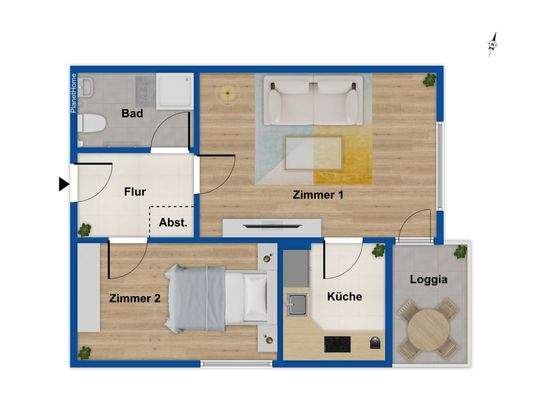 Grundriss Wohnung 2. OG