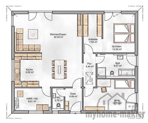 Grundriss Bungalow 118