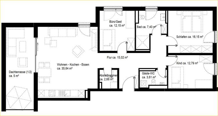 4 Zimmer Penthouse Whg. Nr. B32