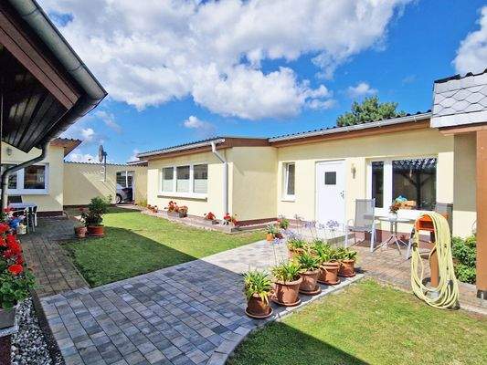 Blick zur Ferienwohnung