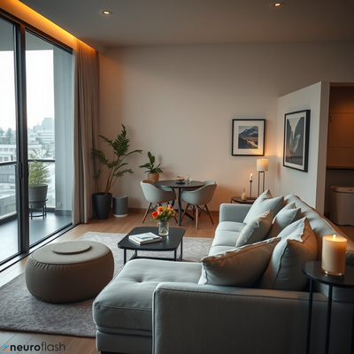 Ein moderner Wohnbereich mit Zugang zum Balkon!