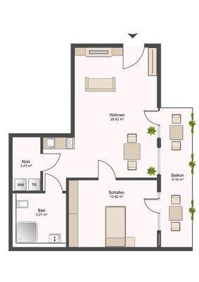 Grundriss WE 6/11/16/21