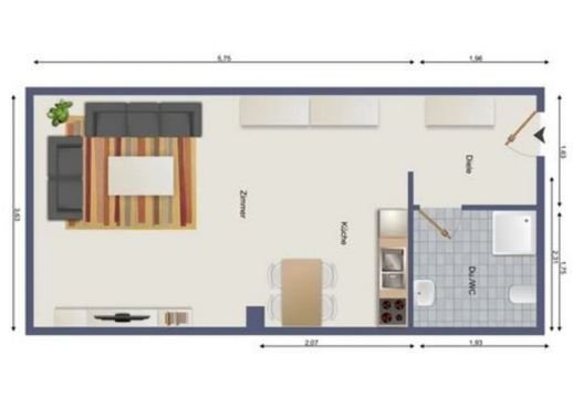 28 m², 1-Zimmer-Wohnung