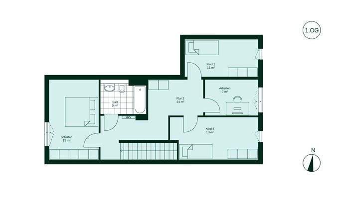 Grundriss des Obergeschosses